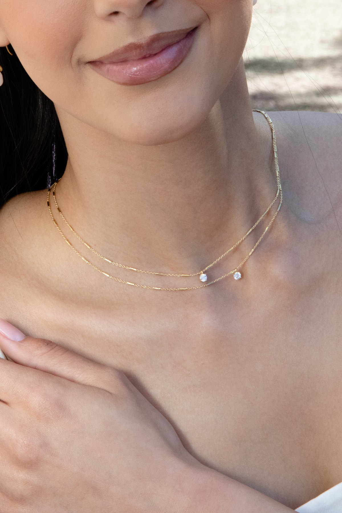 THE DOUBLE GLOW LINE necklace