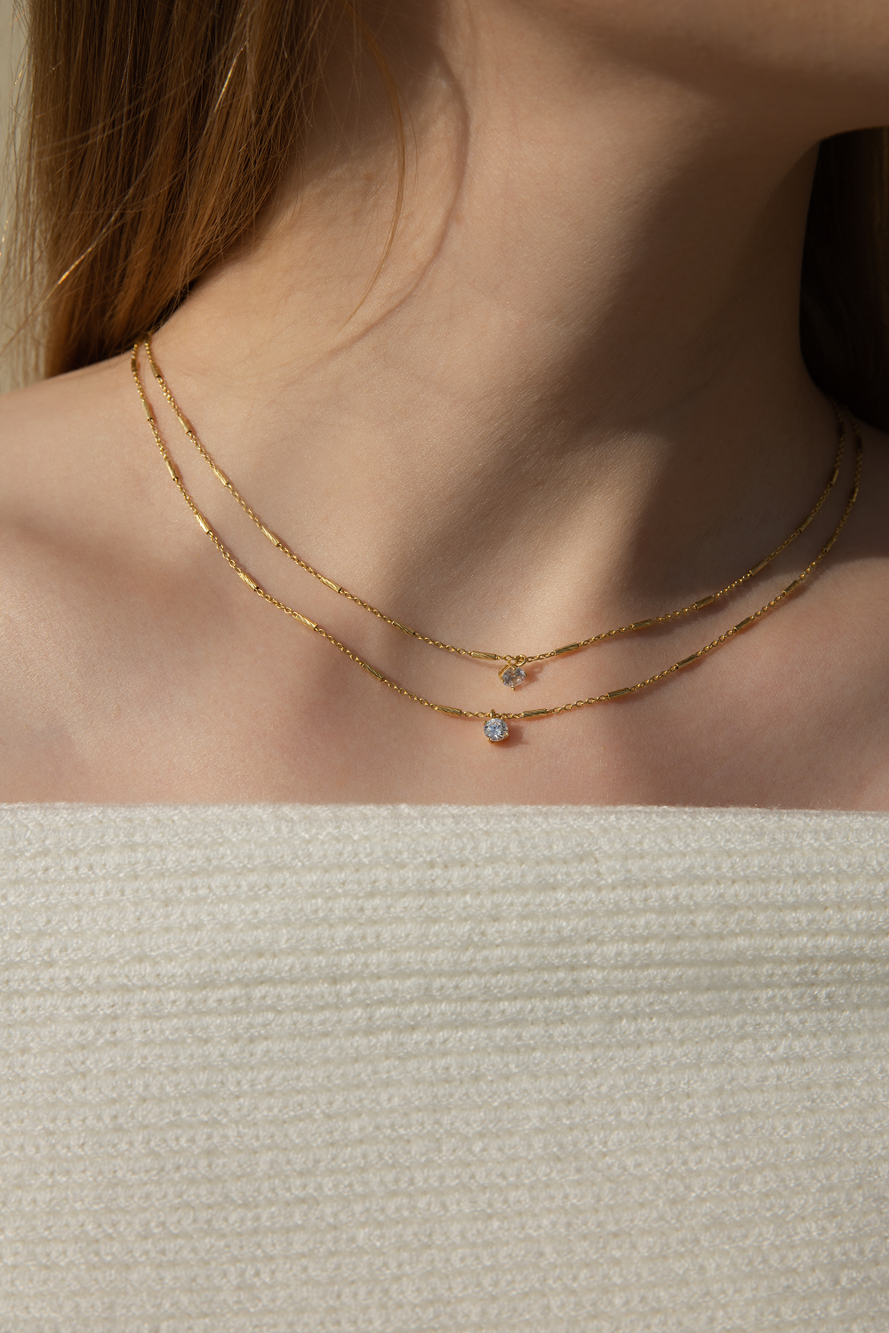 THE DOUBLE GLOW LINE necklace